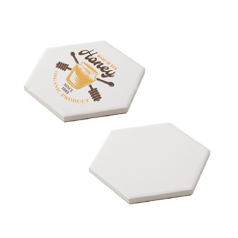 白雲石入り吸水コースター 六角